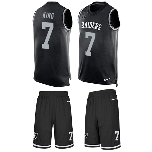 Men's Limited Marquette King Nike Jersey Black - #7 Tank Top Suit NFL Oakland Raiders